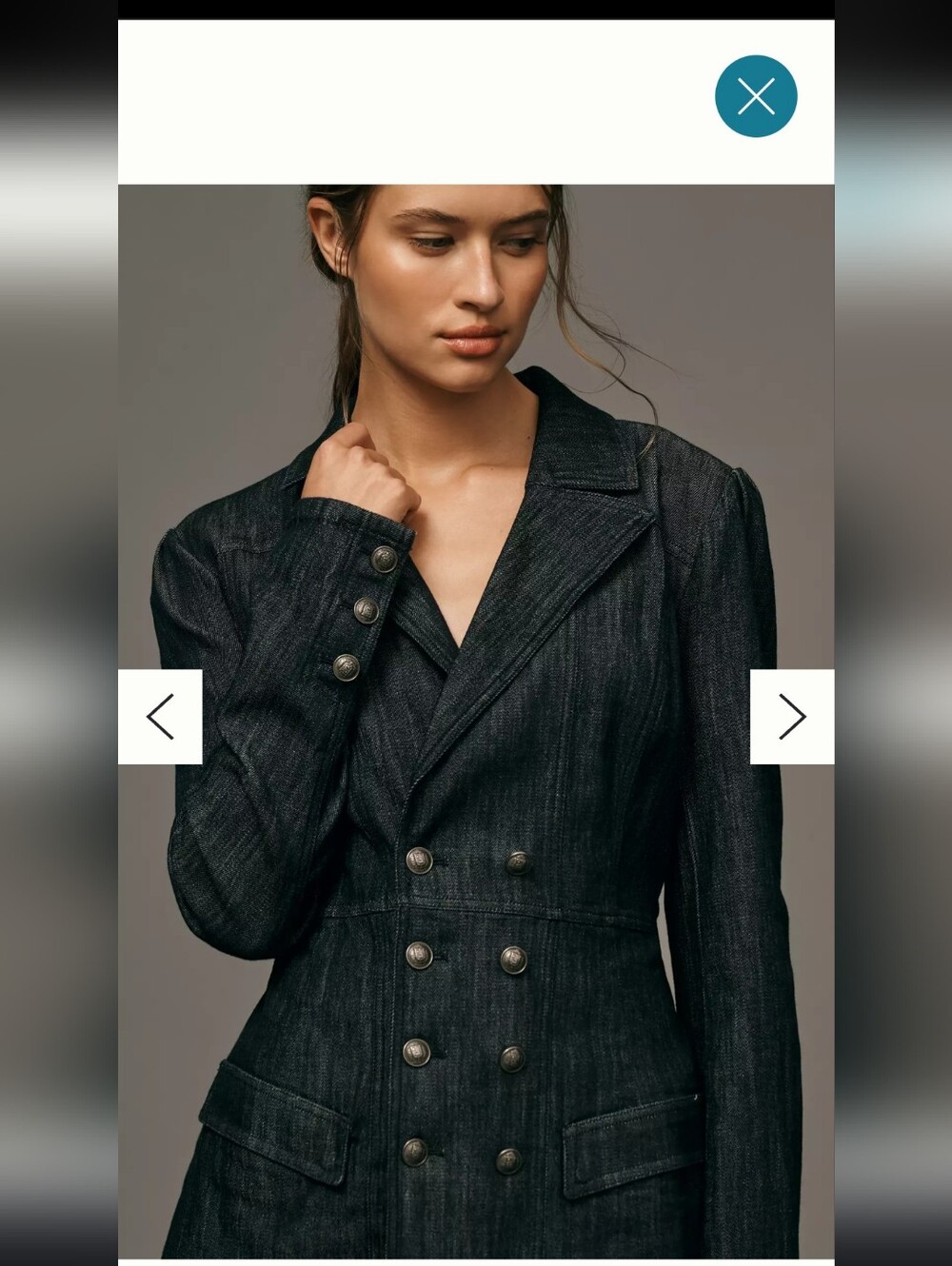 Pilcro Black Double-Breasted Denim Blazer
